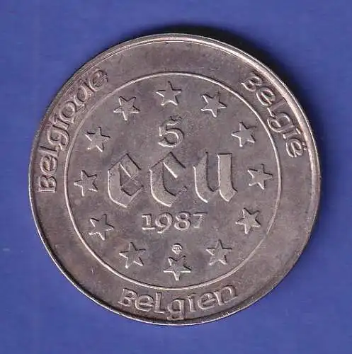 Belgien Silbermünze 5 ECU Römische Verträge 1987 vz