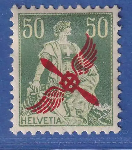 Schweiz 1919 Flugpostmarke mit Aufdruck Mi.-Nr. 145 ungebraucht *