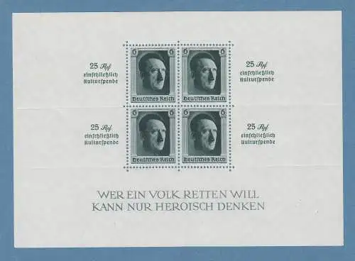 Dt. Reich 1937 Kulturförderung Mi.-Nr. Block 9 postfrisch tiefst gpr.SCHLEGEL **