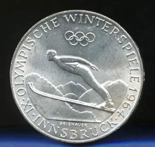 Österreich 50-Schilling Silber-Gedenkmünze 1964, Olympische Spiele Innsbruck