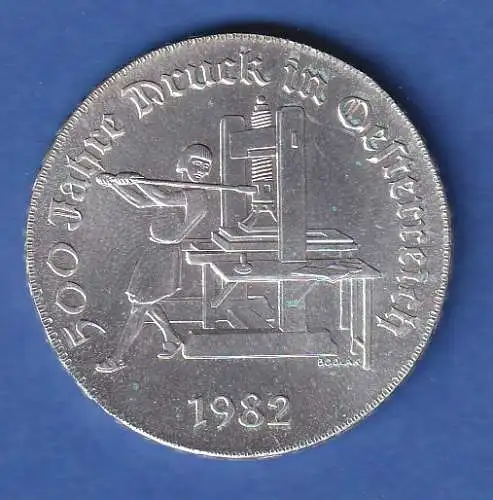 Österreich 500-Schilling Silber-Gedenkmünze 1982, 500 Jahre Druckhandwerk 