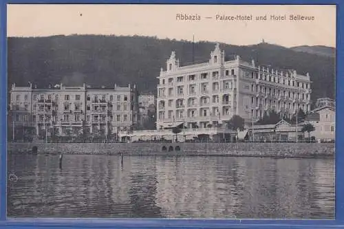 1908 AK Hrvatska / Kroatien Abbazia/ Opatija Palace Hotel und Hotel Bellevue