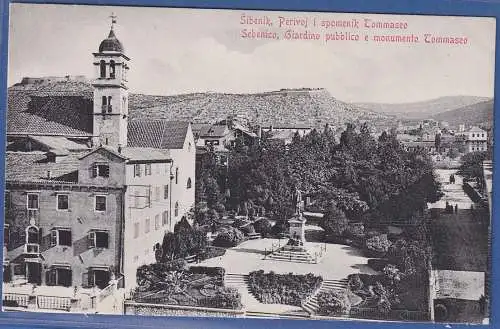 1909 AK Hrvatska / Kroatien Sebenico - Sibenik Garten und Denkmal Tommaseo