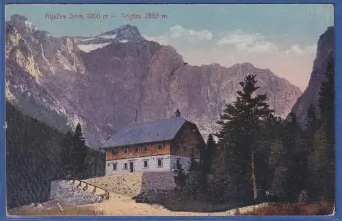 Alte AK Slovenija / Slowenien Triglav Heimat Aljazev- Dom Aljazev 2863m.