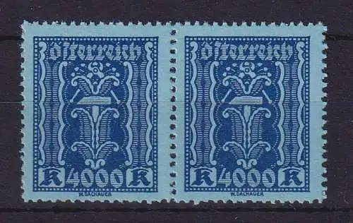 Österreich 1924 Hammer und Zange 4000 Kronen Mi.-Nr. 397 waag. Paar **