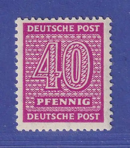 SBZ West-Sachsen 1945 Ziffer 40 Pfg Mi.-Nr. 136 Xc ** gepr. STRÖH BPP