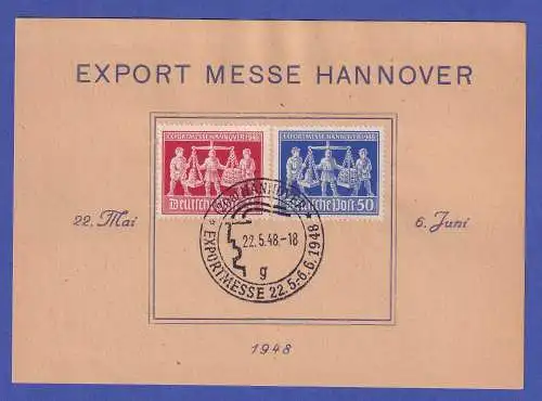 Alliierte Besetzung 1948 Exportmesse Hannover Mi.-Nr. 969-970 mit So.-O auf FDC