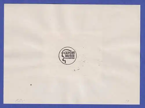 All. Besetzung 1948 Exportmesse Viererblock Mi.-Nr. V Zd 1 mit So.-O auf FDC