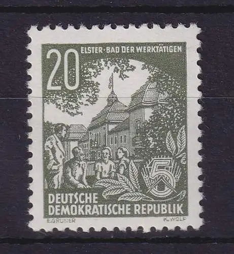 DDR 1953 Fünfjahrplan 20Pfg Kurhaus Bad Elster Mi.-Nr. 413 XII postfrisch **