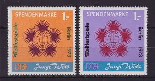 DDR 1972/73 Spendenmarken Weltfestspiele mit Frankaturwert Mi.-Nr. 1-2 **