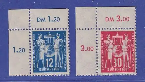 DDR 1949 Gewerkschaftsinternationale Mi.-Nr. 243-244 Eckrandstücke OL **