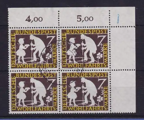 Bund 1959 Märchen Sterntaler Mi.-Nr. 322 Eckrandviererblock OR gestempelt