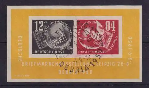 DDR 1950 Debria-Blockausgabe Mi.-Nr. Block 7 mit So.-O LEIPZIG C 1 