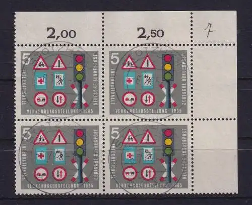 Bund 1965 Verkehrsausstellung Mi.-Nr. 468 Eckrandviererblock OR  O STOTZHEIM