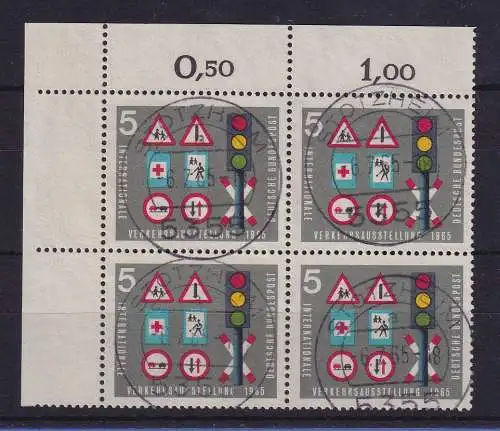 Bund 1965 Verkehrsausstellung Mi.-Nr. 468 Eckrandviererblock OL  O STOTZHEIM