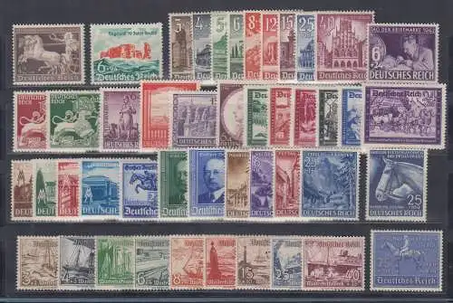 Dt.Reich 1937-42 hochwertiges Lot dabei 651-59, 698, 747 ** / MNH  M€ über 500,-