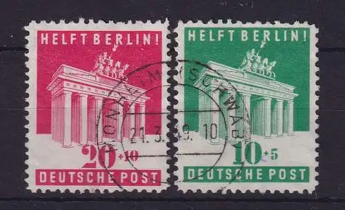 Bizone Bautenserie 1948 Berlin-Hilfe Mi.-Nr. 101-102 übergehend O MONHEIM