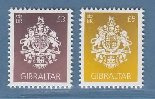 Gibraltar 2021 Freimarken Wappen 3 und 5 Pfund Mi.-Nr. 2019-20 **