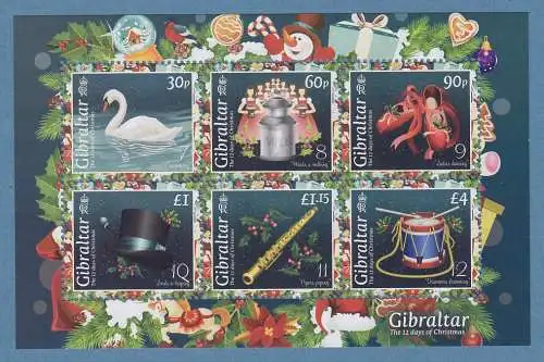 Gibraltar 2022 Weihnachten Mi.-Nr. Block 154 **