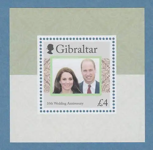 Gibraltar 2021 Prinz William und Catherine Middleton Mi.-Nr. Block 146 **