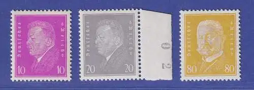 Dt. Reich 1930 Reichspräsidenten  Mi.-Nr. 435-437 postfrisch ** 