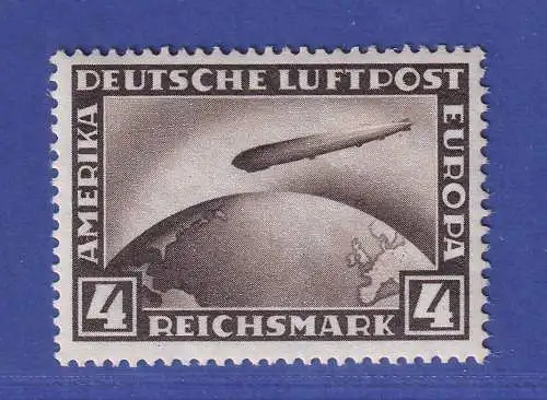 Dt. Reich 1928 Flugpostmarke Luftschiff 4 RM Mi.-Nr. 424 ** 