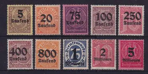 Dt. Reich 1923 Dienstmarken  Mi.-Nr. 89-98 postfrisch **