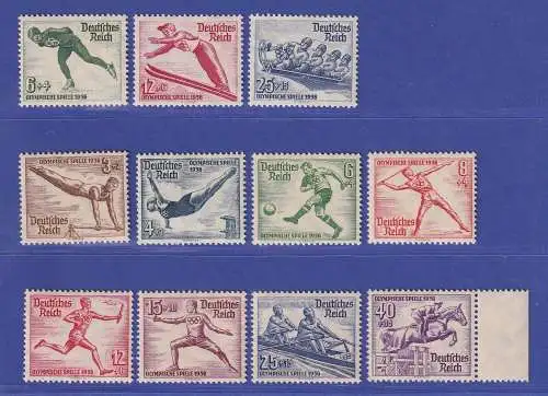 Dt. Reich 1935/36 Olympische Spiele Mi.-Nr. 600-602, 609-616 **