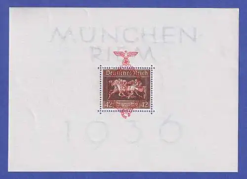 Dt. Reich 1937 Galopprennen Braunes Band Mi.-Nr. Block 10 ** gpr. SCHLEGEL BPP