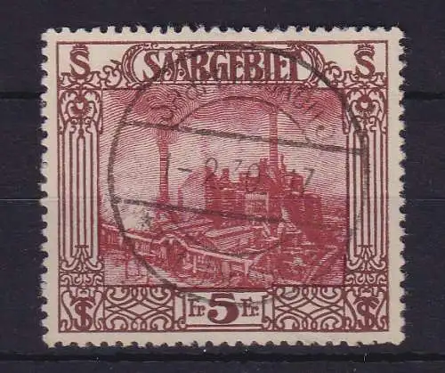 Saargebiet 1922 Burbacher Hütte 5 Franc  Mi.-Nr. 97  O SAARBRÜCKEN