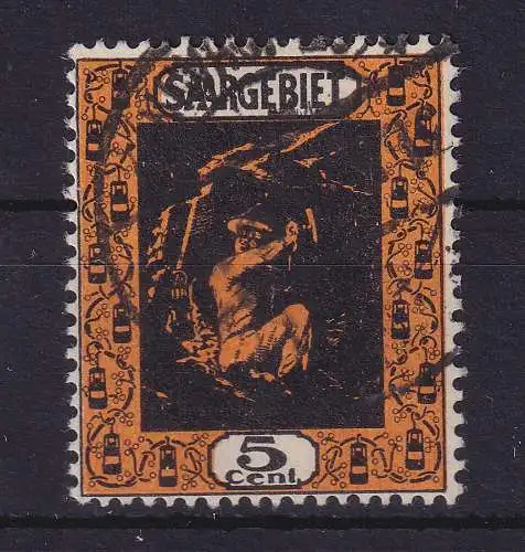 Saargebiet 1922 Bergmann 5 Cent. Mi.-Nr. 85b  gestempelt