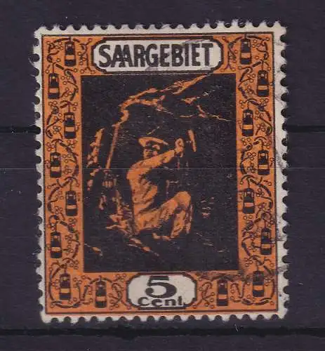 Saargebiet 1922 Bergmann 5 Cent. Mi.-Nr. 85b  O
