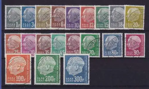 Saarland 1957 Theodor Heuss Mi.-Nr. 409-428 Satz kpl. gestempelt