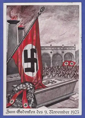 Dt. Reich NS-Propaganda-Bildpostkarte Feldherrenhalle zum 9.11.23 O MÜNCHEN 1937