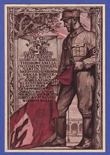 Dt. Reich NS-Propaganda-Bildpostkarte Tote des 9.11.23 O MÜNCHEN 1937