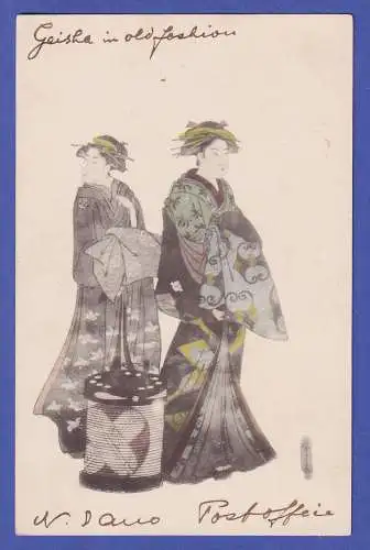 Japan Bildpostkarte Geishas gelaufen nach Leipzig 1904?