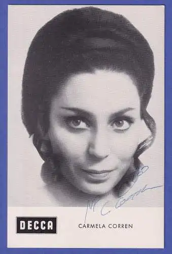 Carmela Corren Original-Autogramm 60er Jahre