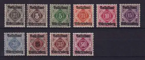 Württemberg 1919 Dienstmarken Volksstaat Mi-Nr. 134-143 **