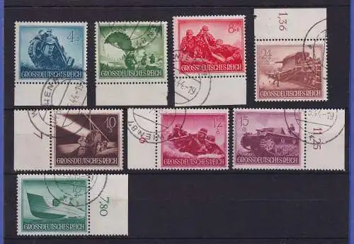 Dt. Reich 1944 Lot 8 Randstücke aus Mi-Nr. 873-885 gestempelt