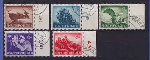 Dt. Reich 1944 Lot 5 Randstücke Mi.-Nr. 873-877 aus Satz Mi-Nr. 873-885  O