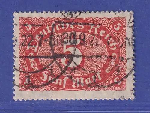 Dt. Reich 1921 Ziffer 5 Mark Mi.-Nr. 174b gestempelt gpr. INFLA Berlin