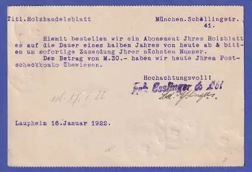 Dt. Reich Ziffer 40 Pfg. Mi.-Nr. 163 Paar etc. in MiF auf Postkarte O LAUPHEIM