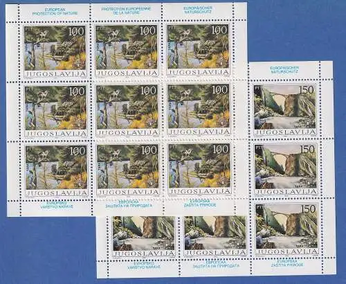 Jugoslawien 1986 Kleinbogen Mi.-Nr. 2148-2149 Europäisches Naturschutz **