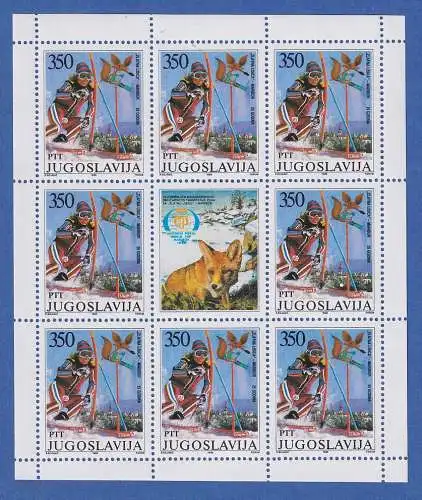 Jugoslawien 1988 Kleinbogen Mi.-Nr. 2259 Damen Skirennen Golden Fuchs Maribor **