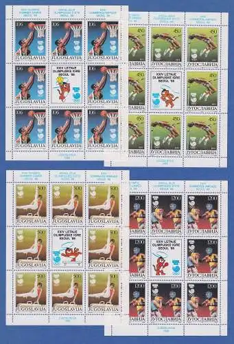 Jugoslawien 1988 Kleinbogen Mi.-Nr. 2267-2270 Olympische Sommerspiele Seoul **