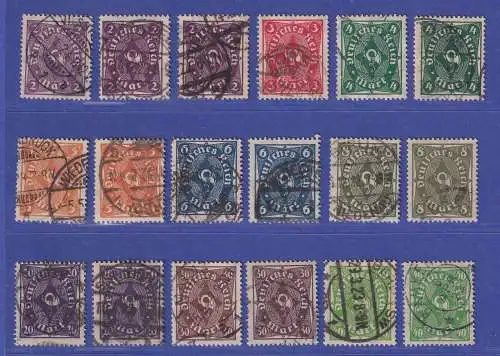 Dt. Reich 1922 Posthorn Mi.-Nr. 224-232 alle Varianten O meist gpr. INFLA Berlin