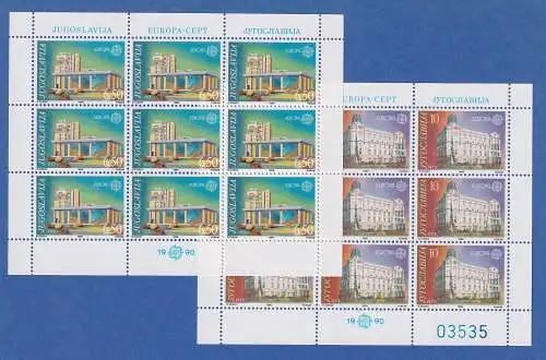 Jugoslawien 1990 Kleinbogen Mi.-Nr. 2414-2415 Postalische Einrichtungen **