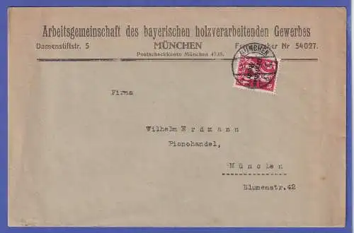 Dt. Reich Mi.-Nr. 121 als EF auf Brief O MÜNCHEN