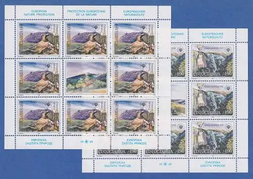 Jugoslawien 1995 Kleinbogen Mi-Nr. 2720-21 Naturschutz Kanjon Lazareve rijeke **