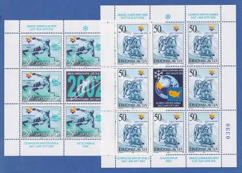 Jugoslawien 2002 Kleinbogen Mi.-Nr. 3058-3059 Olympische Winterspiele **